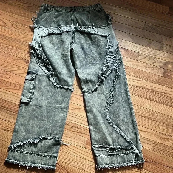 Grunge Punk Cargo Jeans size 12 - Picture 4 of 7